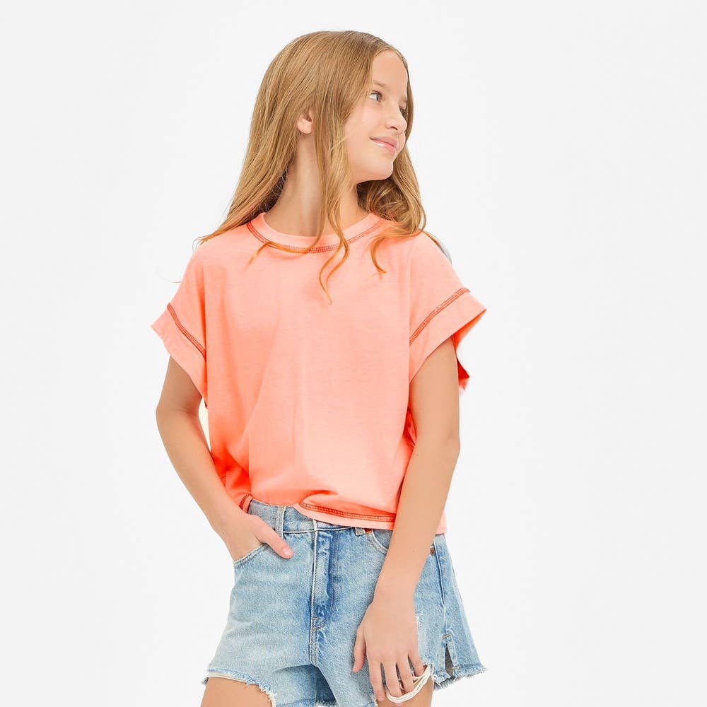 Coral Open Back Top