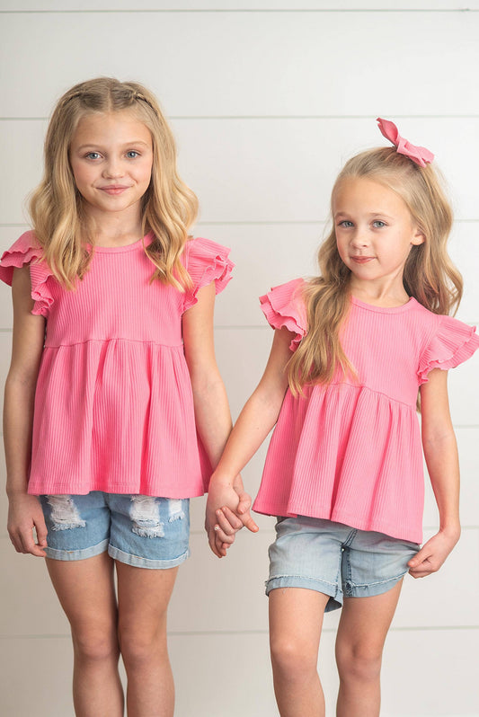 Pink Ruffle Shirt