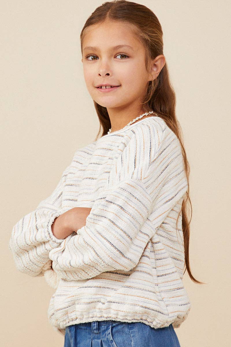 Striped Terry Knit Top