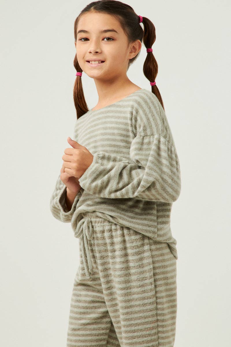 Stripped Puff Sleeve Top