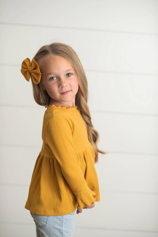 Mustard Ribbed Long Sleeve