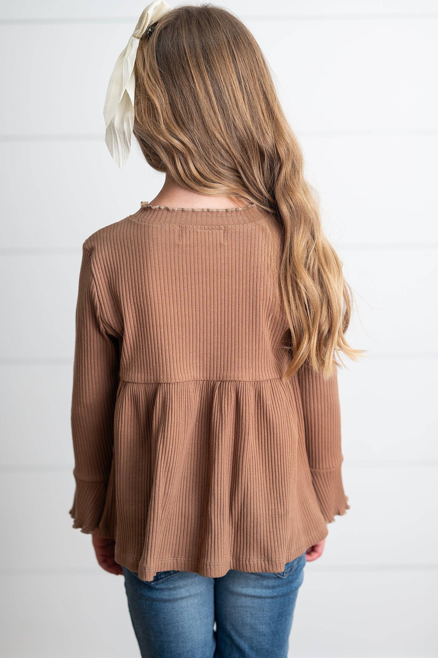 Toffee L/S Ruffle Top