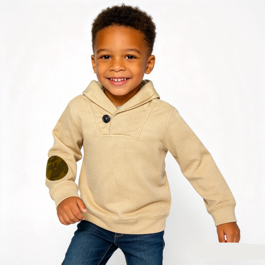 Tan Camo Elbow Patch Sweater