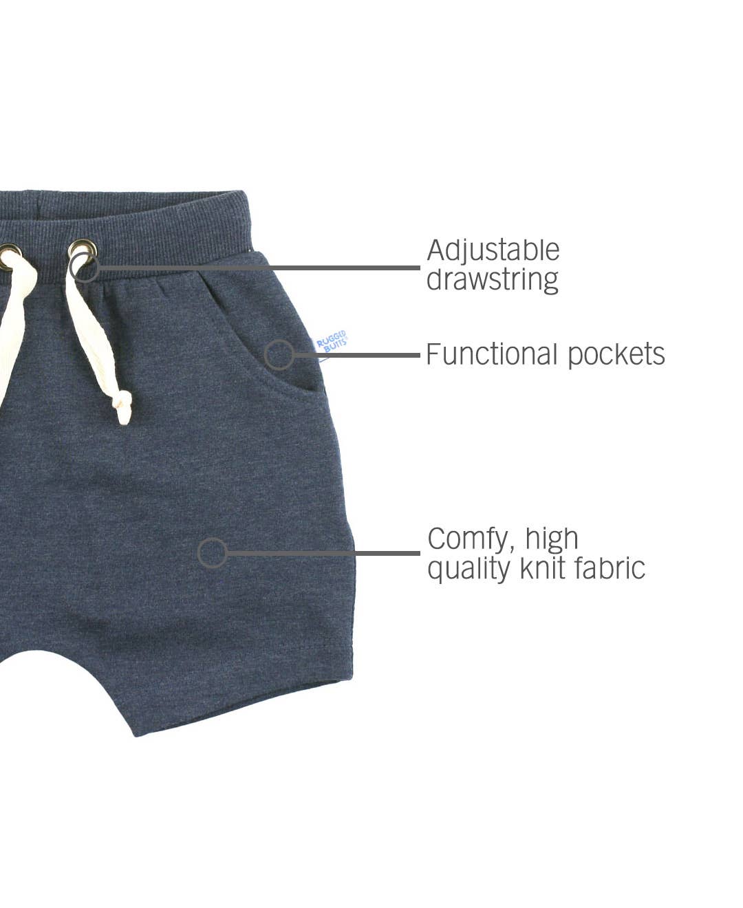 Boys Heather Navy Jogger Shorts