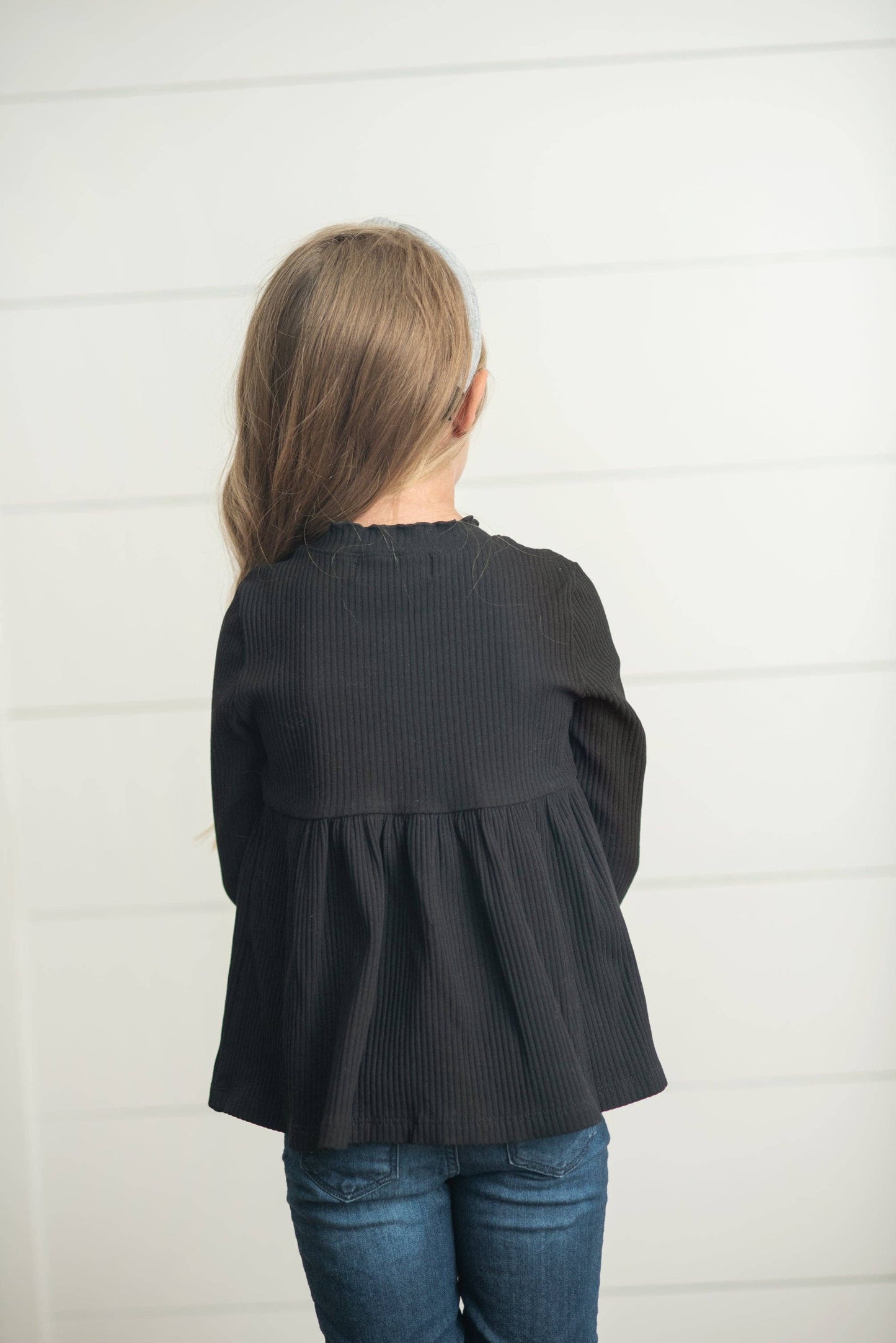 Black L/S Ruffle