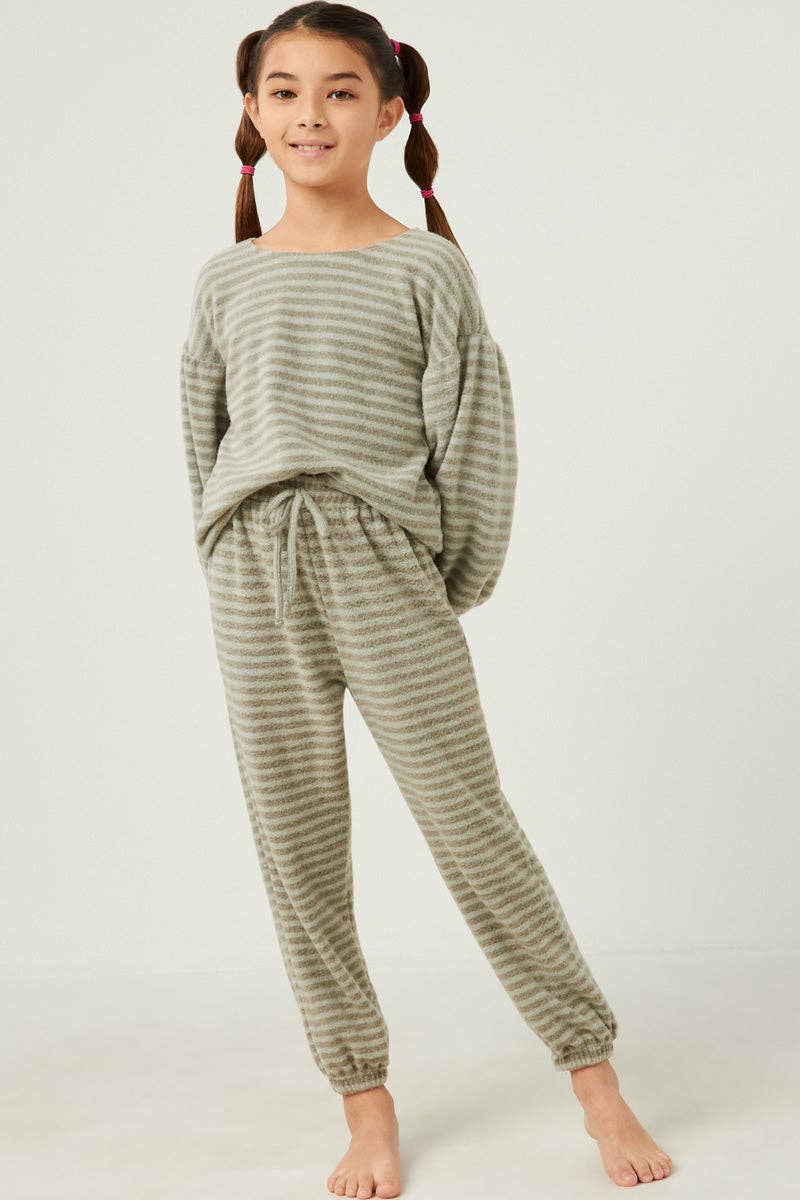 Stripped Puff Sleeve Top