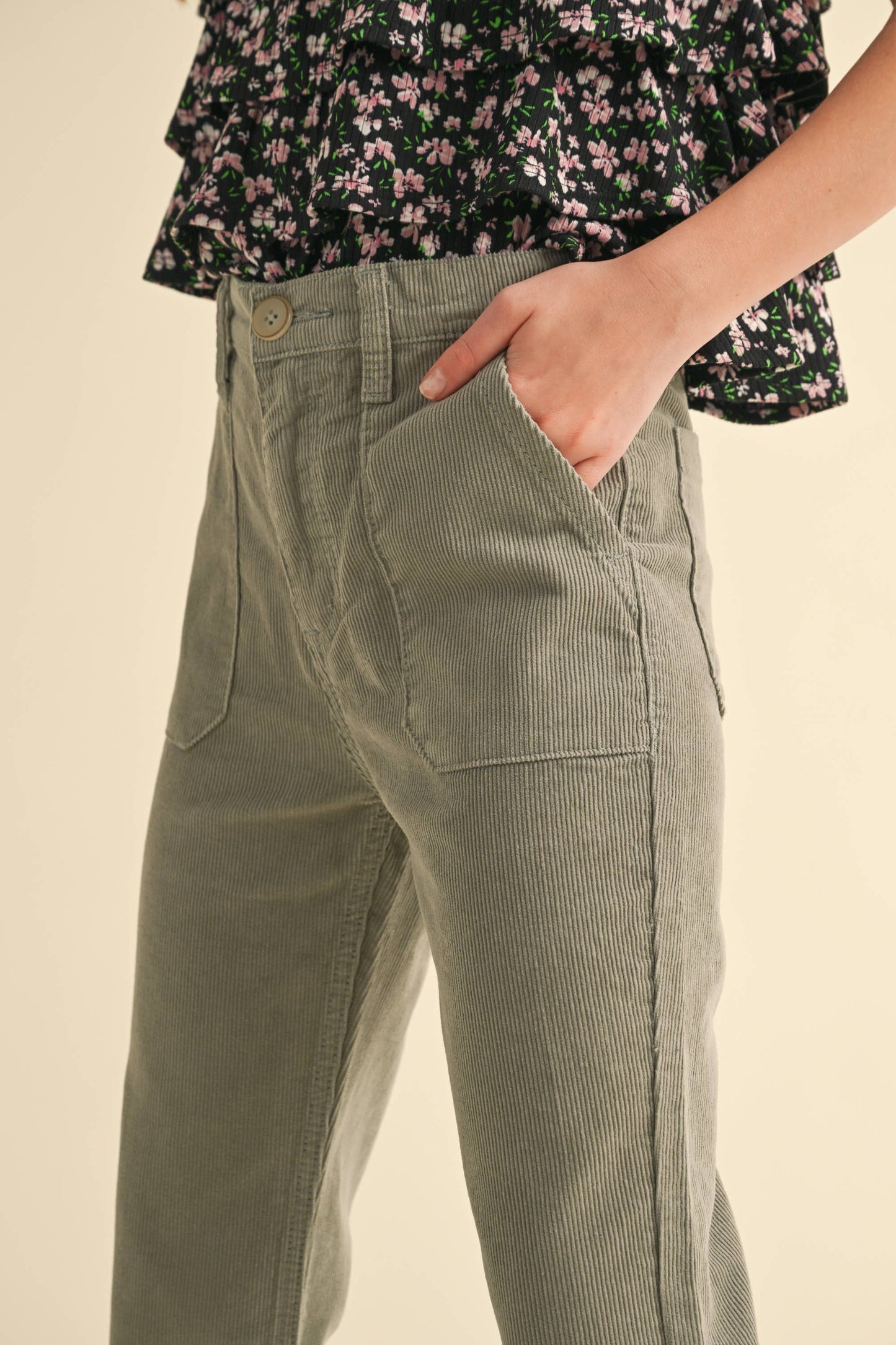 Olive Corduroy Pants